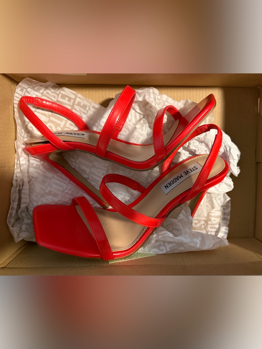 Steve Madden Bright Red Patent Strappy High Heels